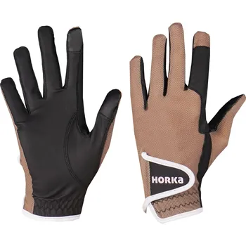 Jezdecké rukavice HORKA Rukavice Horka Ride More hnědé