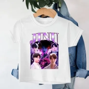 Dívčí tričko KPop Demon Hunters (Lovkyně démonů) KPop Demon Hunters dětské tričko barevné s potiskem "JINU" Barva: Bílá, Velikost: S (80-90 cm)