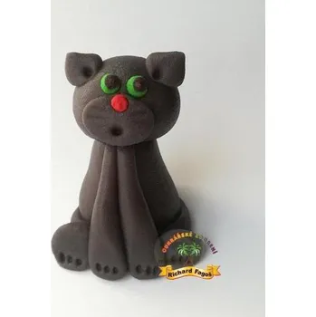 Figurka na dort kočka černá 5cm z kokosové hmoty - Fagos