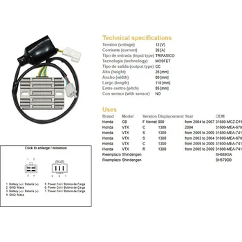 Motodíl Regulátor dobíjení HONDA VTX 1300 rok 04-09