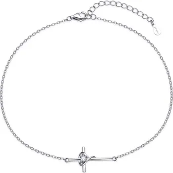 Náramek Stříbrný řetízek na nohu KŘÍŽEK