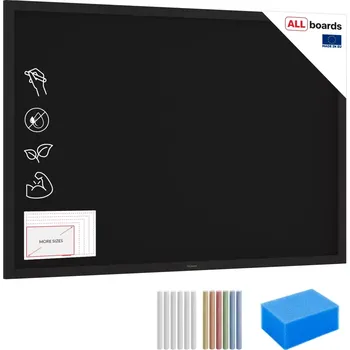 Allboards Černá křídová tabule 150×100 cm – ČERNÝ lakovaný dřevěný rám + DAREK, TB1510BK