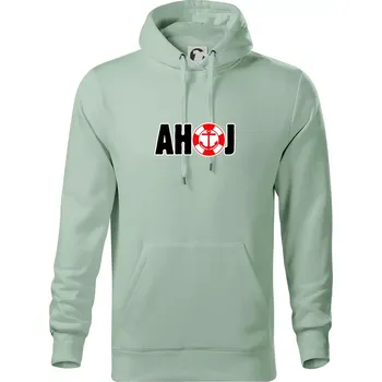 Pánská mikina Pozdrav vodáka ahoj - Mikina pánská Cape s kapucí - 5XL ( Sage )