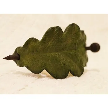 Kožená spona do vlasů s dřevěnou jehlicí č.6 Barva: Zelená