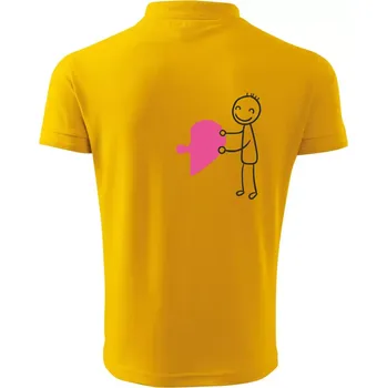 Pánská košile Párová trička puzzle postavička - Polokošile pánská Pique Polo 203 - XL ( Žlutá )