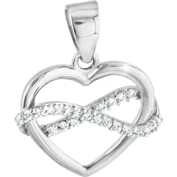 Přívěsek GEMMAX Přívěsek Srdíčko se symbolem nekonečna z bílého zlata – zlatý šperk ryzosti 585/1000 v Dárkovém balení s Certifikátem GLPWB-40301