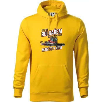 Pánská mikina Stát se rolbařem nebyla moje volba, mám to v krvi - Mikina pánská Cape s kapucí - L ( Žlutá )