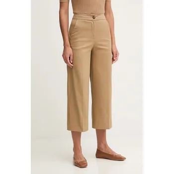 Dámské kalhoty Kalhoty United Colors of Benetton dámské, zelená barva, široké, high waist, 4SJCDF09W 19X, vel. 38