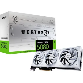 Grafická karta MSI GeForce RTX 5080 Ventus 3X OC 16GB GDDR7 DLSS4 WHITE