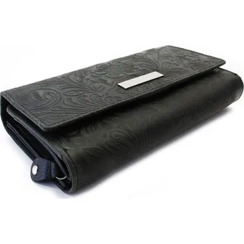 Arwel Černá dámská kožená klopnová peněženka se vzorem 511-2235-60