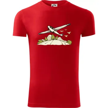 Pánské oblečení Kluzák kreslený - Viper FIT - Pánské zůžené tričko - 3XL ( Červená )