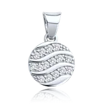 MINET Přívěsek z bílého zlata kolečko s bílým zirkonem Au 585/1000 1,10g JMG0344WSP00