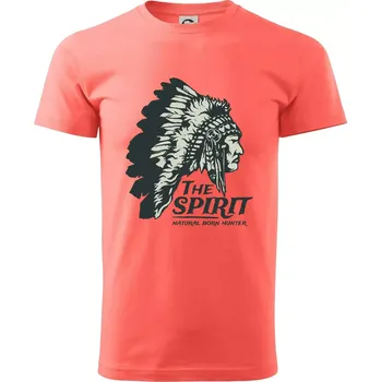 Indián hlava - Klasické pánské triko vyšší gramáže - XS ( Korálová )