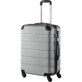 FurniGO Cestovní kufr Essential L – stříbrný