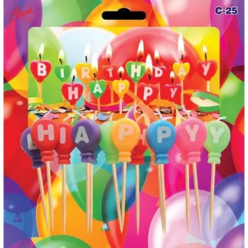 Svíčka Barevné svíčky - Happy Birthday č. C25