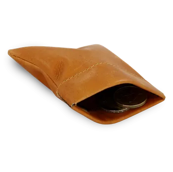 Peněženka Arwel Světle hnědá kožená kapsa na mince s pružinou 519-7708-05