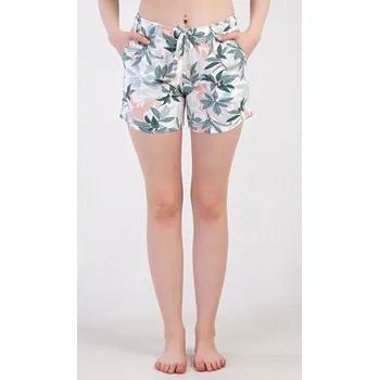 Dámské pyžamo Dámské bavlněné pyžamové šortky Listy Vienetta, tmavě modrá XL i232_10504_55455957:tmavě modrá XL