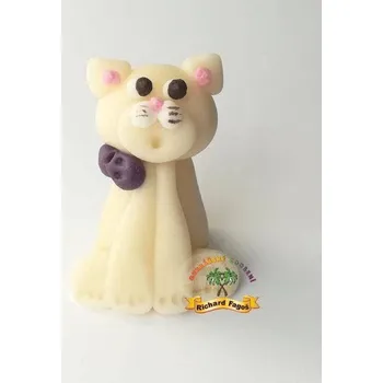 Přisada na vaření a pečení Figurka na dort kočka bílá 5cm z kokosové hmoty - Fagos