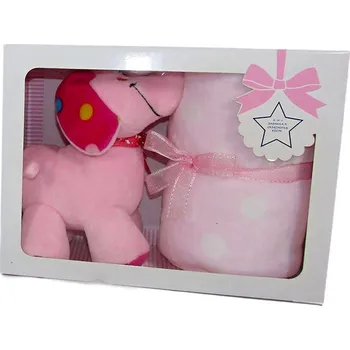 plyšák Vizopol Slon s růžovou dekou 75 × 100 cm