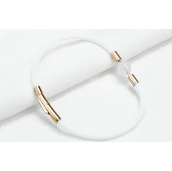 Náramek Náramek Vesmír - růženín Velikost náramku: 21cm, Barva ocelových komponentů: stříbrná, Barva náramku: béžová