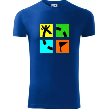 Pánské tričko Geocaching logo barevné - Viper FIT - Pánské zůžené tričko - XL ( Královská modrá )