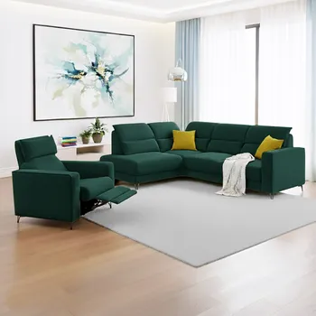 Sedací souprava Rohová sedací souprava s křeslem POPUS | 199x263 cm + 94 cm | rozkládací s úložným pr. | baterie | VÝBĚR TKANIN