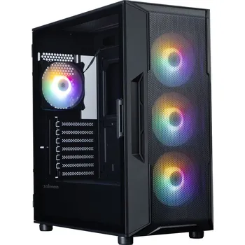 PC skříň Zalman skříň i3 Neo V2 Black ATX 4x120mm RGB Fan 2xUSB 3.0 černá