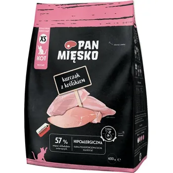 Krmivo pro kočku PAN MIĘSKO Kuřecí s králíkem pro koťata, křupky XS 400 g