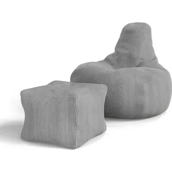 Sedací pytel Juskys Sedací vak Chillex s podnožkou - šedý