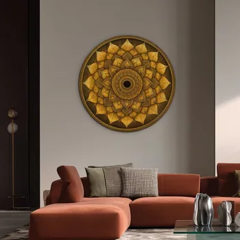 Obraz Nástěnná mandala - Zlatý lotos | DUBLEZ