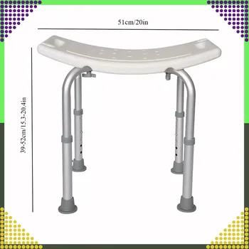 Koupelnové sedátko Nastavitelná sprchová stolička do vany a sprchy, nosnost 120 kg