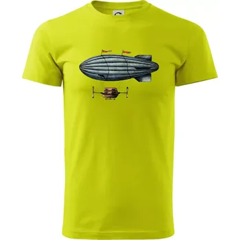 Vzducholoď barevná - Klasické pánské triko vyšší gramáže - M ( Limetková )