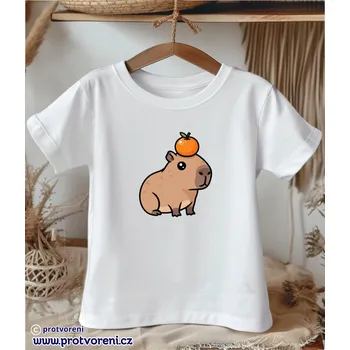 Chlapecké tričko Trička s potiskem Tričko s potiskem, dětské, KAPYBARA s mandarinkou, 1 ks zvolte VELIKOST trička ZDE:: 9/10 let Beagle