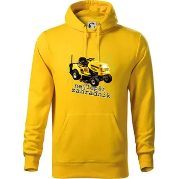 Pánská mikina Nejlepší zahradník traktor - Mikina pánská Cape s kapucí - XL ( Žlutá )
