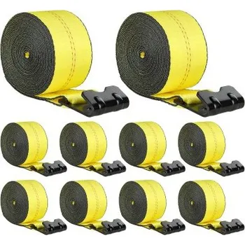 Upínací popruh VEVOR Popruhy pro naviják , 4" x 40', nosnost 6000 lbs, pevnost v tahu 18000 lbs, popruhy pro nákladní vozidla s plochým hákem, upevnění na plošině, kontrola nákladu pro přívěsy, farmy, záchranné akce, ochrana stromů, žluté (10 ks)