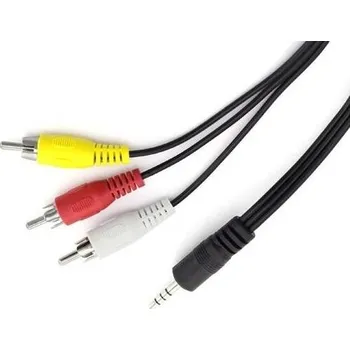 Audio kabel AQ jack 3,5 mm na 3× CINCH, 1,5 m (xaqcv26015) černý