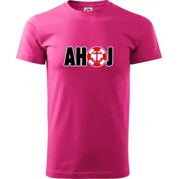 Pánská móda Pozdrav vodáka ahoj - Klasické pánské triko vyšší gramáže - S ( Purpurová )