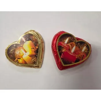 Čokoláda Vánoční nugátové srdíčko svíčka 24g