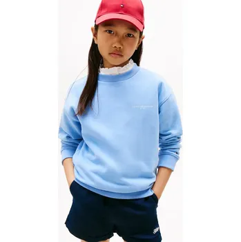 Chlapecká mikina Dětská bavlněná mikina Tommy Hilfiger modrá barva, hladká, KS0KS00640 KS0KS00640.128.176.9BYA 50X, vel. 164