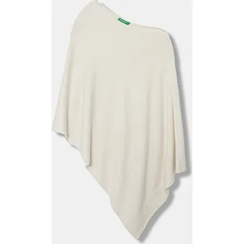 Dámský svetr Pončo s příměsí vlny United Colors of Benetton 1235DU01A béžová 01X, vel. ONE SIZE