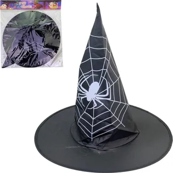 Karnevalový doplněk KARNEVAL Klobouk čarodějnický černý pavouk (karnevalový doplněk)