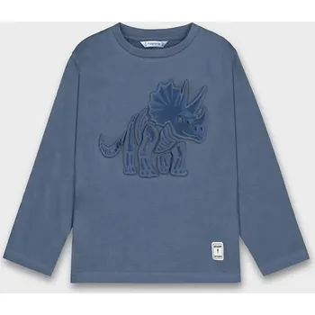 Dětská móda Dětské bavlněné tričko s dlouhým rukávem Mayoral 4089.5E.Mini.9BYA modrá 95X, vel. 140