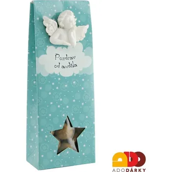 Mandle v mléčné čokoládě a skořicí "Pozdrav od anděla" 90 g (Dárkové balení oříšků v čokoládě)