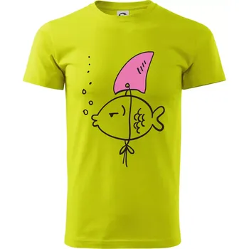 Drsná ryba - Klasické pánské triko vyšší gramáže - S ( Limetková )