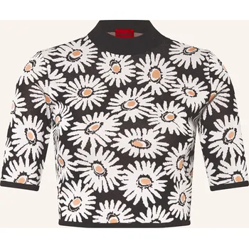 Dámský svetr Hugo Dámské Úpletové Tričko Slipina, černá / krémová / nude, 34