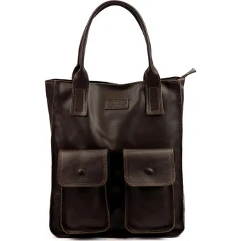 Kabelka Kožená kabelka Angelo 01-001 - tmavě hnědá