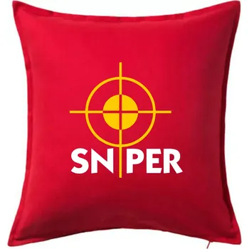 Polštář Sniper zameřovač - Polštář 50x50 - 50x50 - Pouze potah ( Červená )