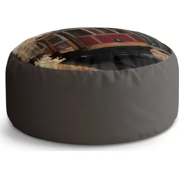 Taburet Sablio Taburet Circle Historická červená tramvaj: 38x48 cm