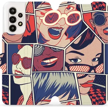 Pouzdro na mobilní telefon Flipové pouzdro Mobiwear - Samsung Galaxy A13 - VP18P Komiks - VÝPRODEJ (Knížkové flip pouzdro, obal, kryt na mobil Samsung Galaxy A13 - VP18P Komiks, materiál Umělá kůže + TPU - ochrana 360°, stojánek, silikonová vanička, magnetické zavírání)