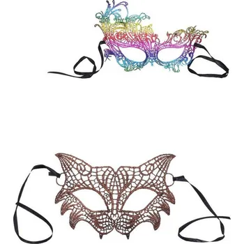 Karnevalová maska KARNEVAL Maska obličejová krajková 2 druhy (karnevalový doplněk)